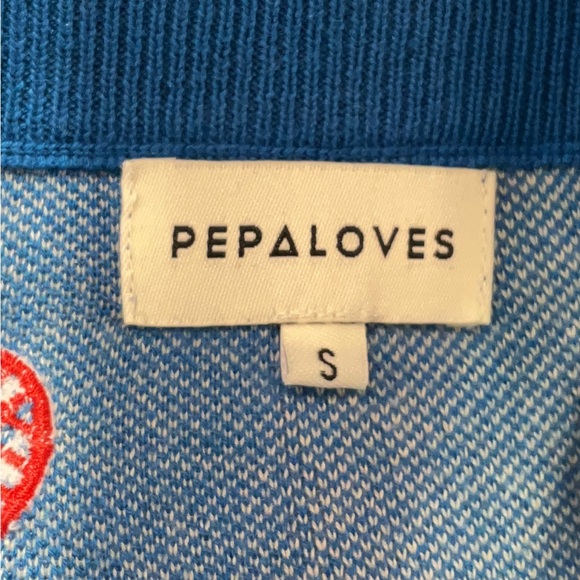 Chic Blue and White Checkered Tennis Racket Motif Pencil Skirt - Picture 3 of 4